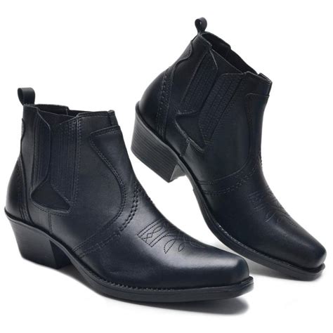 bota masculina cano curto bico fino|bota bico alto.